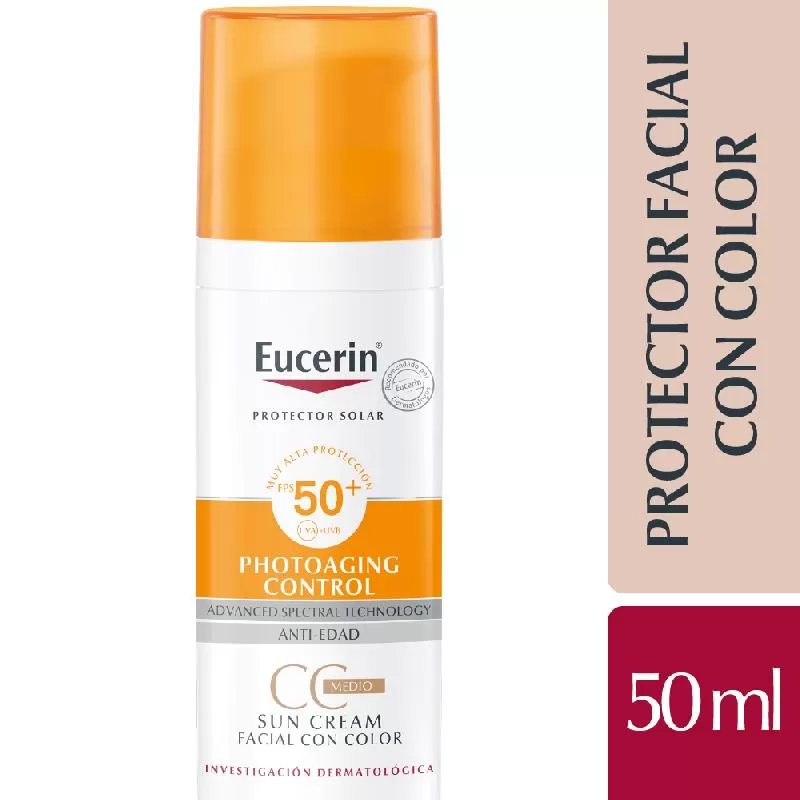 Eucerin Protector Solar CC Cream Facial Tono medio FPS 50+ 50ml